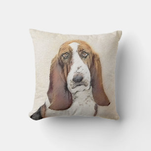 Basset Hound Malerei - Niedliche Original Hunde Ku Kissen