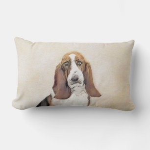 Basset Hound Malerei - Niedliche Original Hunde Ku Lendenkissen