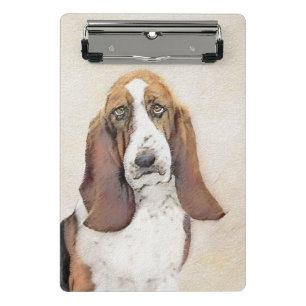 Basset Hound Malerei - Niedliche Original Hunde Ku Mini Klemmbrett