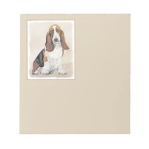 Basset Hound Malerei - Niedliche Original Hunde Ku Notizblock