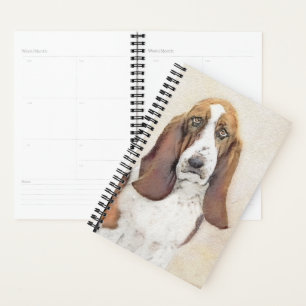 Basset Hound Malerei - Niedliche Original Hunde Ku Planer