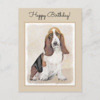 Basset Hound Malerei - Niedliche Original Hunde Ku