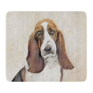 Basset Hound Malerei - Niedliche Original Hunde Ku Schneidebrett