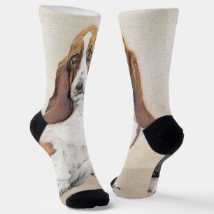 Basset Hound Malerei - Niedliche Original Hunde Ku Socken