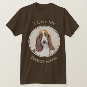 Basset Hound Malerei - Niedliche Original Hunde Ku T-Shirt