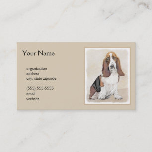 Basset Hound Malerei - Niedliche Original Hunde Ku Visitenkarte
