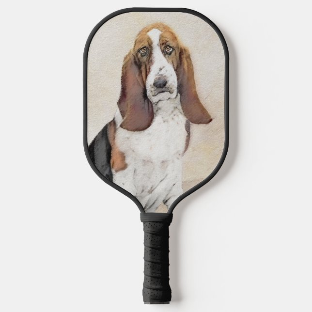 Basset-Hound-Malerei - Niedlicher Original Hunde-K Pickleball Schläger (Vorderseite)