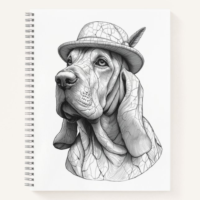 Basset Hound Marble Statue Antique Style Notebook Notizbuch (Vorderseite)