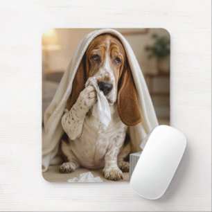 Basset Hound mit Schnupfen Mousepad
