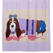 Basset Hound mit Schwimmflossen 