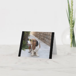 Basset Hound mit Sonnenbrille Karte