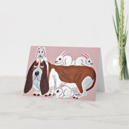 Basset Hound mit sonnigen Freunden Karte
