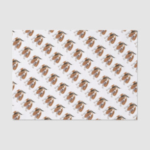 Basset Hound mit Zuckerstange-Seidenpapier Seidenpapier