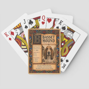 Basset Hound, mittelalterliche Bestiarien-Kunst Spielkarten