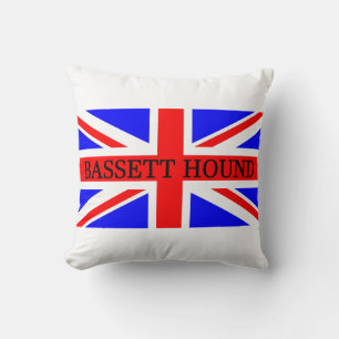 Basset Hound-Name auf Flagge Kissen
