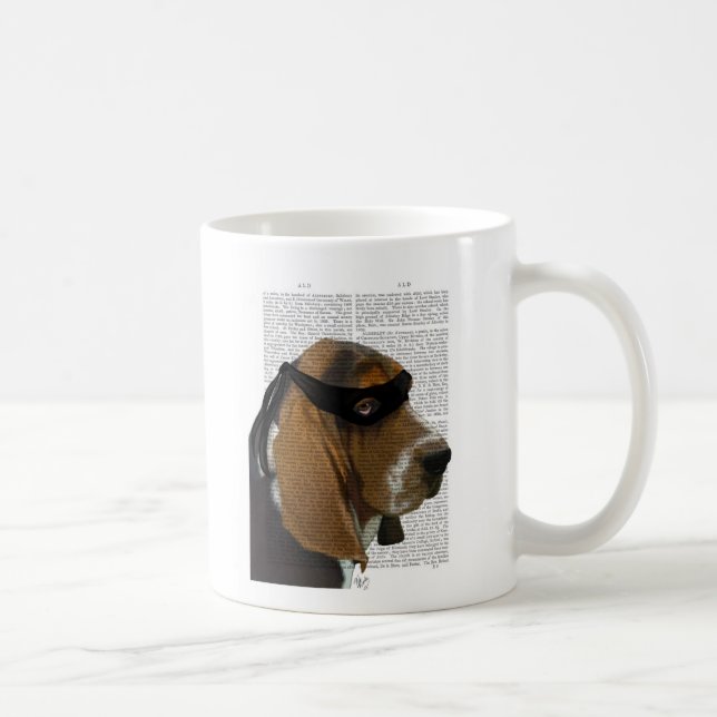 Basset Hound Ninja Kaffeetasse (Rechts)