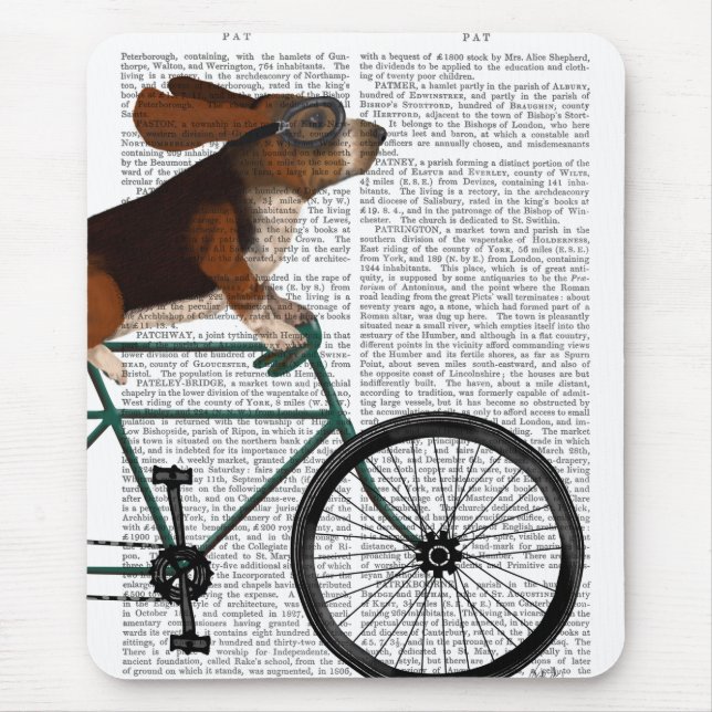 Basset Hound on Bicycle Mousepad (Vorne)