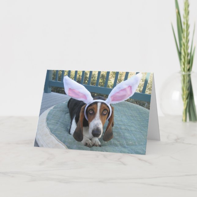 Basset Hound Osterkarte Feiertagskarte (Vorderseite)