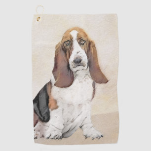 Basset Hound Painting - Niedliche Original Hunde K Golfhandtuch