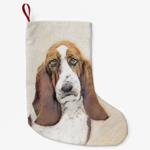 Basset Hound Painting - Niedliche Original Hunde K Kleiner Weihnachtsstrumpf