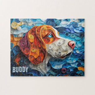 Basset Hound Paper Quilling Art Dog Portrait
