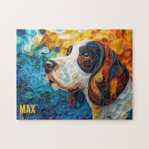 Basset Hound Paper Quilling Art Dog Portrait