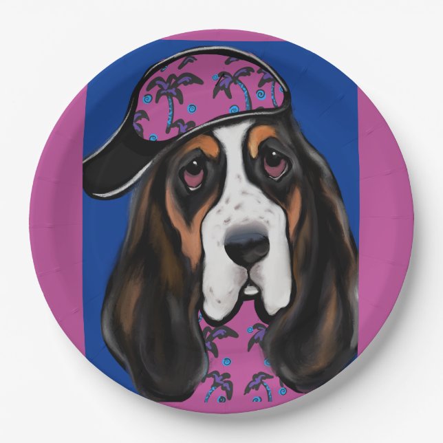 Basset Hound Pappteller (Vorderseite)