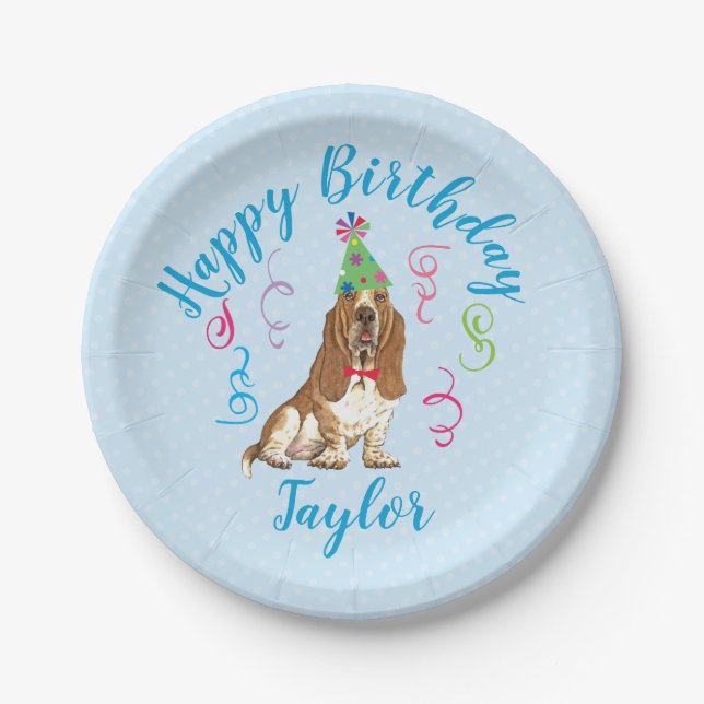 Basset Hound Pappteller (Vorderseite)