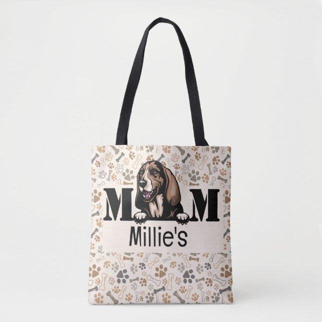 Basset Hound Peeking Personalisierte Mama Tasche (Vorderseite)