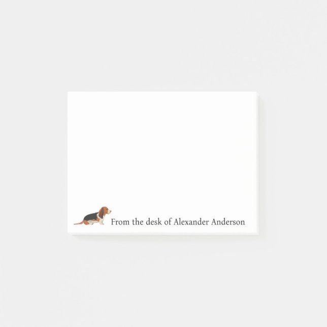 Basset Hound personalisieren Post-it Klebezettel (Vorderseite)