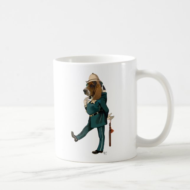 Basset Hound Policeman Kaffeetasse (Rechts)