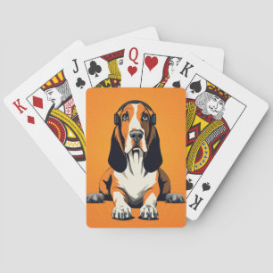 Basset Hound Pop Art Retro & Laid Back Design Spielkarten