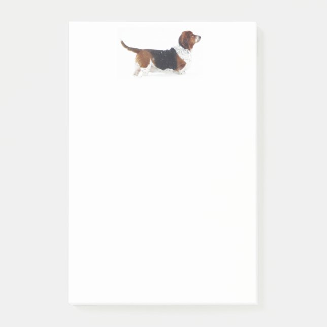 Basset Hound Posten-it® Anmerkungen Post-it Klebezettel (Vorderseite)