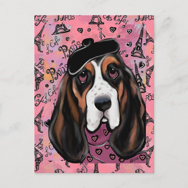 Basset Hound Postkarte (Vorderseite)