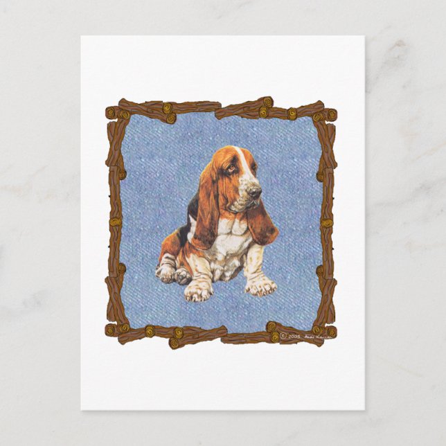 Basset Hound Postkarte (Vorderseite)