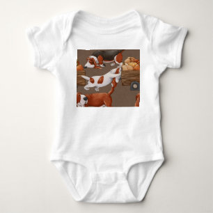 Basset Hound Pumpkin Harvest Pattern Baby Strampler