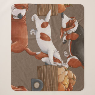 Basset Hound Pumpkin Harvest Pattern Sherpadecke