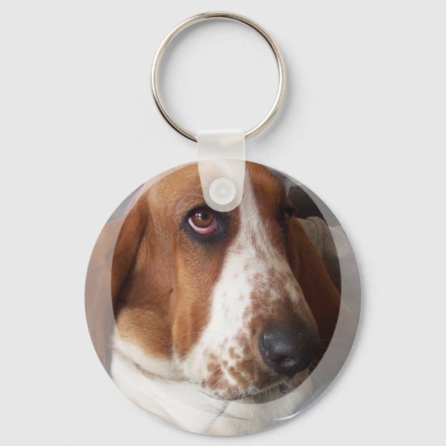 Basset Hound Puppy Schlüsselanhänger (Vorderseite)