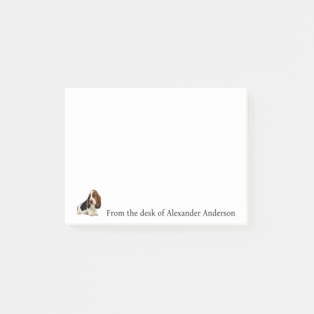 Basset Hound realistisch personalisieren Post-it Klebezettel (Vorderseite)