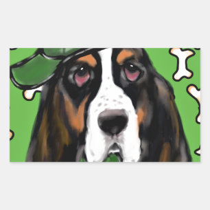 Basset Hound Rechteckiger Aufkleber