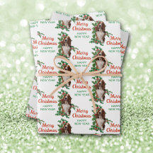 Basset Hound Red Berry Holly Weihnachten