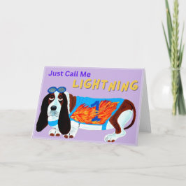 Basset Hound Renn Hund NENNE MICH EINFACH BLITZ! Karte