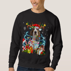 Basset Hound Rentier Weihnachtsbaum Lights Pajama Sweatshirt