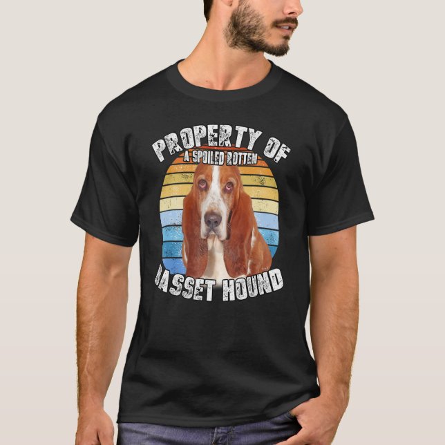 Basset Hound Retro Property Of T-Shirt (Vorderseite)