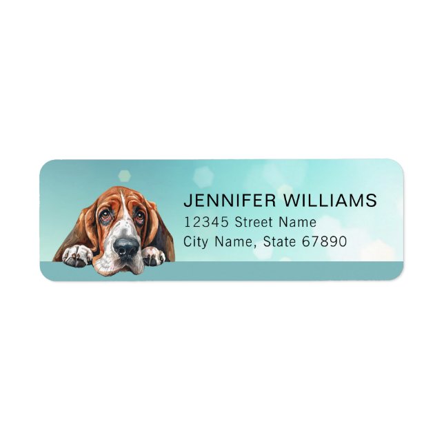 Basset Hound Return Address Label (Vorne)
