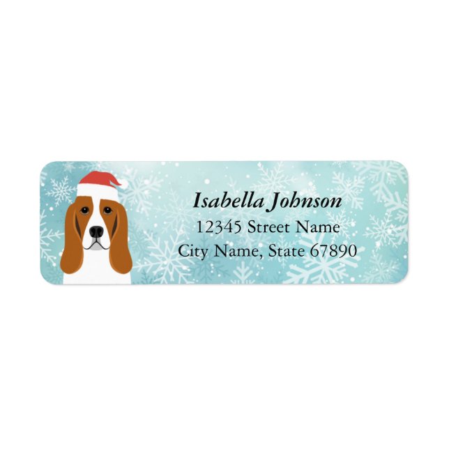 Basset Hound-Rücksendeadressen-Aufkleber (Vorne)