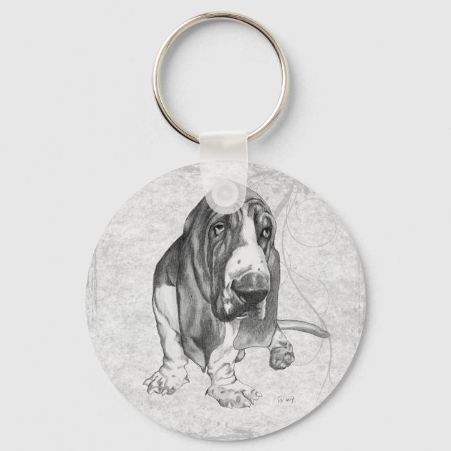 Basset Hound Schlüsselanhänger (Vorderseite)
