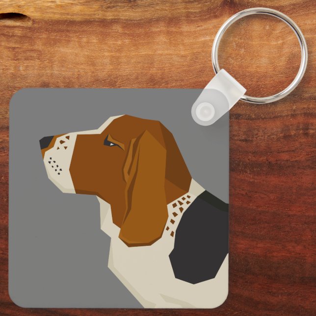 Basset Hound Schlüsselanhänger (Rückseite)