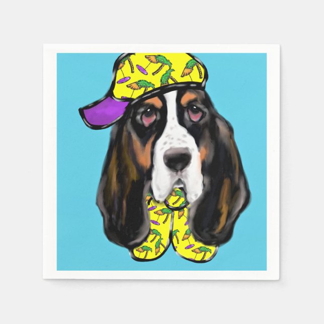 Basset Hound Serviette (Vorderseite)