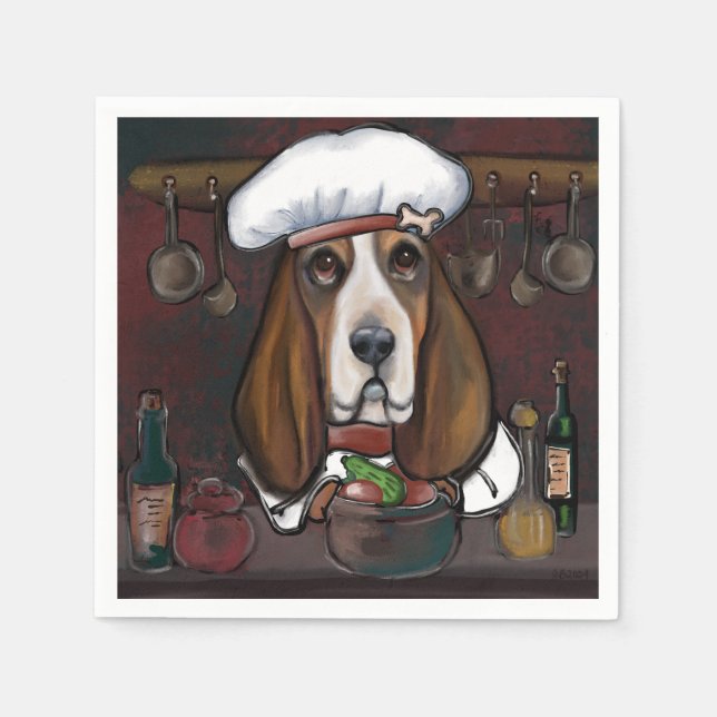 BASSET HOUND SERVIETTE (Vorderseite)